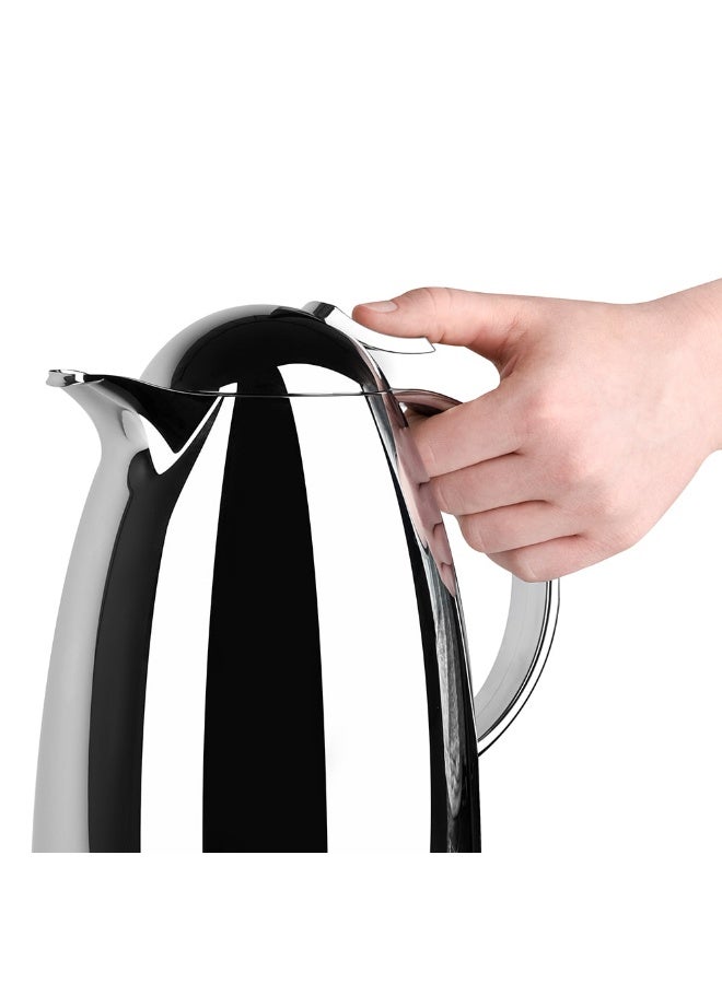 EMSA Auberge Quick Tip Vacuum Flask 1L – Chrome Insulated Thermal Jug for Hot & Cold Beverages – Made in Germany - Image 5