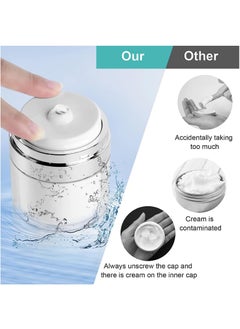 Excefore 3pcs Airless Pump Jars Sets, Cream Jar Vacuum Bottle, 0.5oz /1oz /1.7oz Empty Refillable Cosmetic Air Pump Jars Bottles Airless Lotion Cream Dispenser Portable Travel Size Makeup Containers  - Image 3