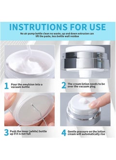 Excefore 3pcs Airless Pump Jars Sets, Cream Jar Vacuum Bottle, 0.5oz /1oz /1.7oz Empty Refillable Cosmetic Air Pump Jars Bottles Airless Lotion Cream Dispenser Portable Travel Size Makeup Containers  - Image 4