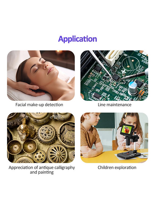 Lepmerk - LP043 4.3 Inches IPS HD Screen Digital Microscope Industrial Microscope Compatible with PC Wins and MAC OS System - Image 1