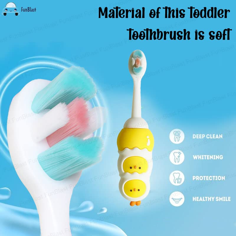 FunBlast Kids Toothbrush - Cute Animal Design Soft Tooth Brush, Extra Microfiber Soft Bristles Toothbrush for 3-6 Years old Children, Manual Toothbrush for Kids (Pack of 1-Random Color) - Image 4
