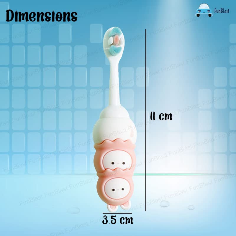 FunBlast Kids Toothbrush - Cute Animal Design Soft Tooth Brush, Extra Microfiber Soft Bristles Toothbrush for 3-6 Years old Children, Manual Toothbrush for Kids (Pack of 1-Random Color) - Image 2