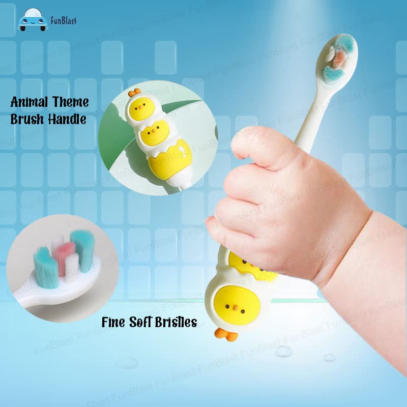FunBlast Kids Toothbrush - Cute Animal Design Soft Tooth Brush, Extra Microfiber Soft Bristles Toothbrush for 3-6 Years old Children, Manual Toothbrush for Kids (Pack of 1-Random Color) - Image 5