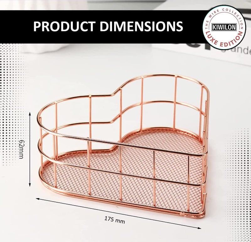 Kiwilon Iron Basket For Stationery Storage And Decoration (D-1), Gold - Image 3