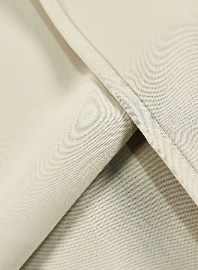 JADE POKE Inherent Flame Retardant Room Darkening Curtains Drape for Kids Room Window - 2 Panels Nickel Grommet Curtains for Bedroom Energy Efficiency Window Draperies for Living Room Beige 52Wx72L - Image 4