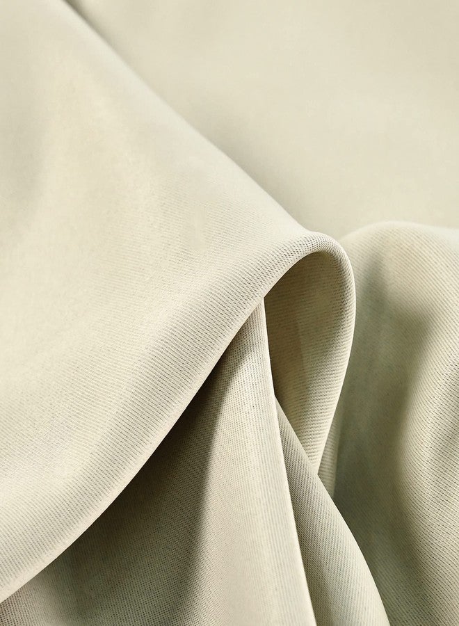 JADE POKE Inherent Flame Retardant Room Darkening Curtains Drape for Kids Room Window - 2 Panels Nickel Grommet Curtains for Bedroom Energy Efficiency Window Draperies for Living Room Beige 52Wx72L - Image 5