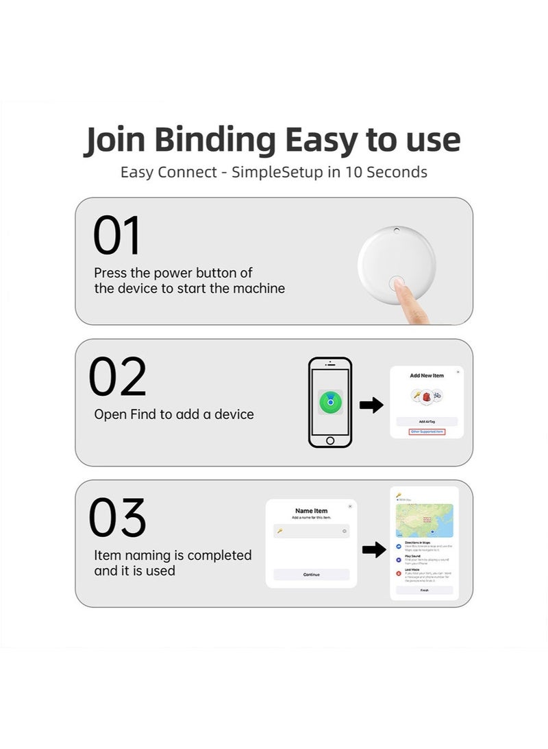 Smart Finder Bluetooth Tracker Tag for Keys, Kids, Elderly, Pet, Bags and Wallets, Bluetooth Tracker Works with IOS Find My , Black -2 Pack - Image 5
