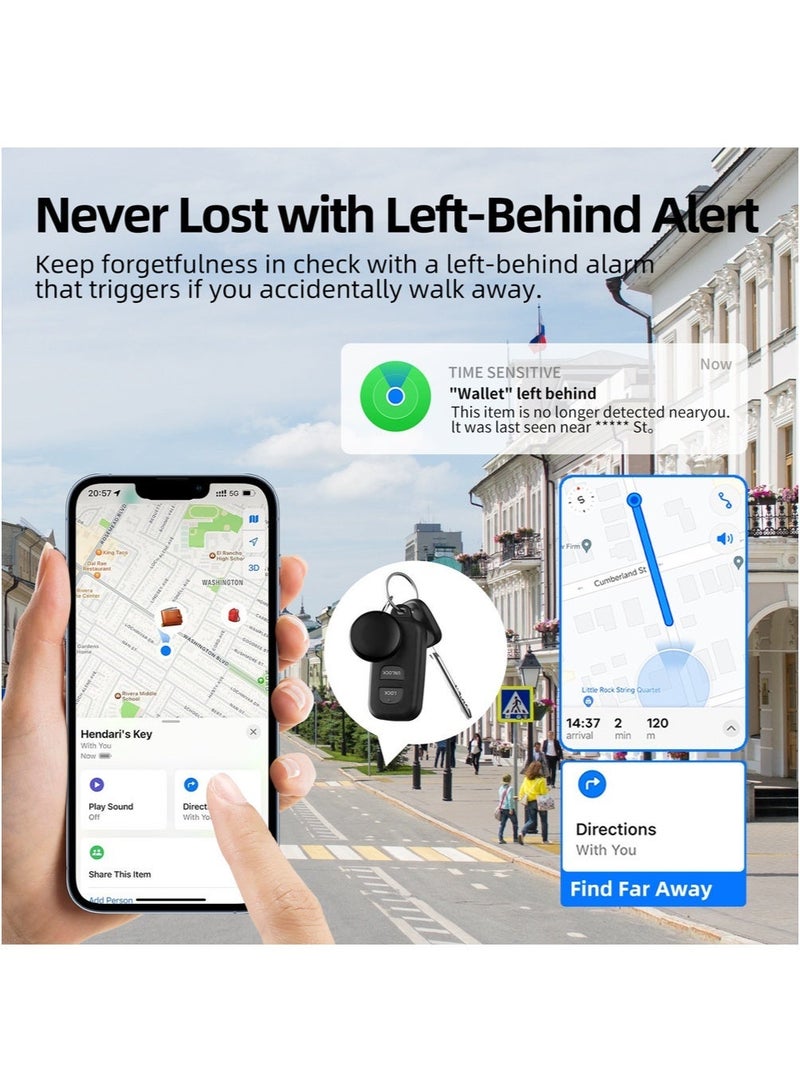 Smart Finder Bluetooth Tracker Tag for Keys, Kids, Elderly, Pet, Bags and Wallets, Bluetooth Tracker Works with IOS Find My–No Subscription Fee , Black-2 Pack - Image 5