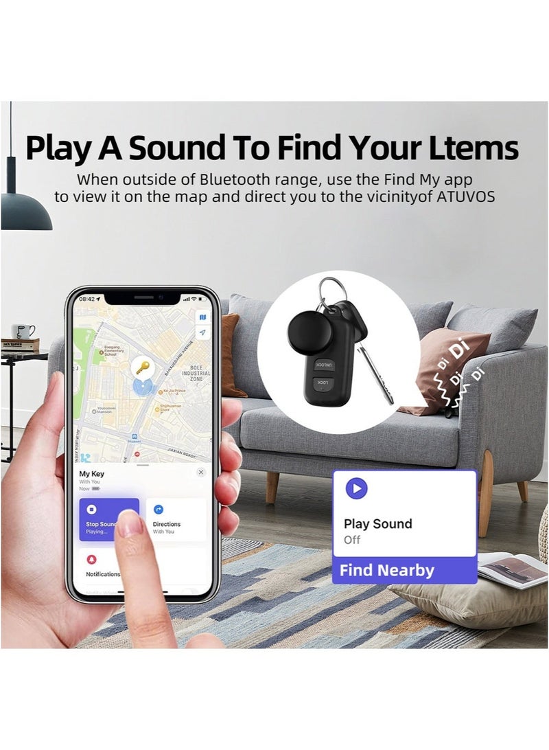 Smart Finder Bluetooth Tracker Tag for Keys, Kids, Elderly, Pet, Bags and Wallets, Bluetooth Tracker Works with IOS Find My–No Subscription Fee , Black-2 Pack - Image 3
