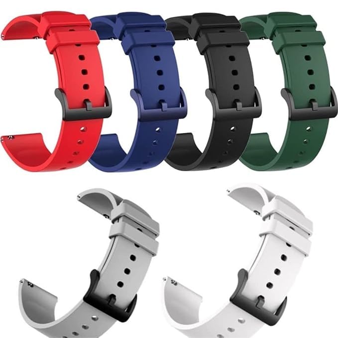 Estrenar 22mm Smart Watch Strap with Metal Buckle for Noise Colorfit Pulse 2 Max/Huawei GT2 46mm/Honor Magic Watch 2 46mm/Buzz/Boat Flash/Xtend/Xtend Pro & with All 22mm Lug Watch-Black, Navy (Pack of 2) - Image 5