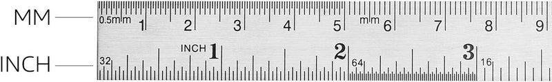 Worison 6-Inch Stainless Steel Ruler Straight Measuring Tool with Conversion Table, 4-Pack - Image 4