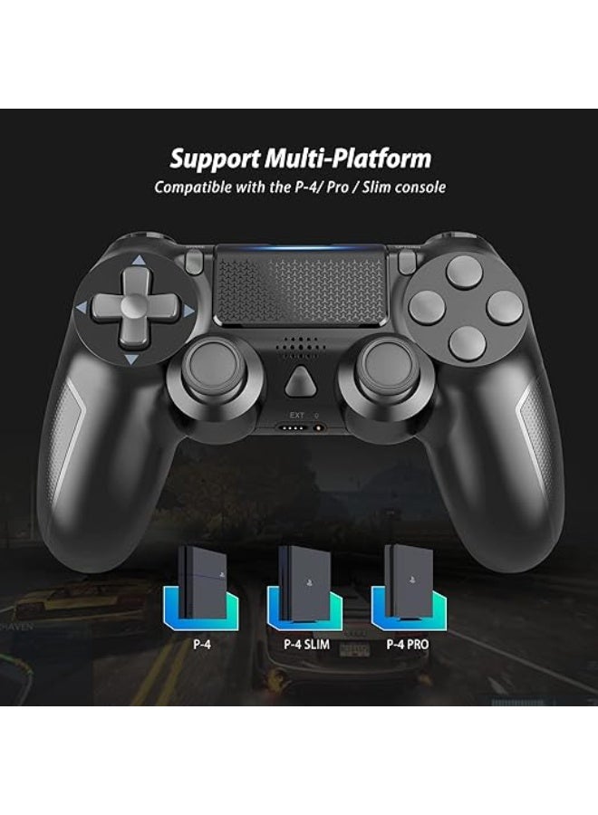 Wireless Game Controller Compatible with P-4 / Pro / Slim – Built-in Sensors, Audio Jack, 1000mAh Rechargeable Battery – Black - Image 4