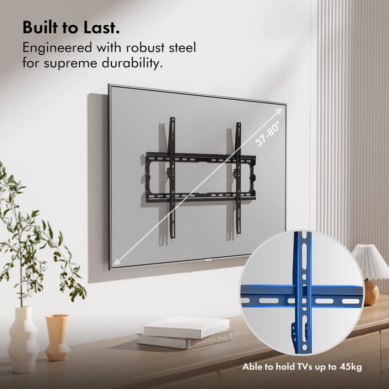 VonHaus 37-70 Inch TV Wall Bracket â€“ Ultra Slim, Flat to Wall Mount for VESA Compatible Screens, 35kg Weight Capacity - Image 2