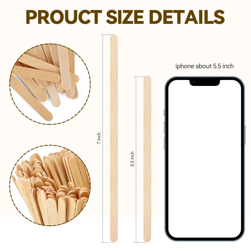 HOPELF 300 Count Bamboo Coffee Stirrer - Disposable 7 inches Long Wooden Stir Sticks for Coffee and Cocktails - Smooth, Splinter-Free Beverage Mixers - Ideal for Cafe, Bars and Drink Stations - Image 5