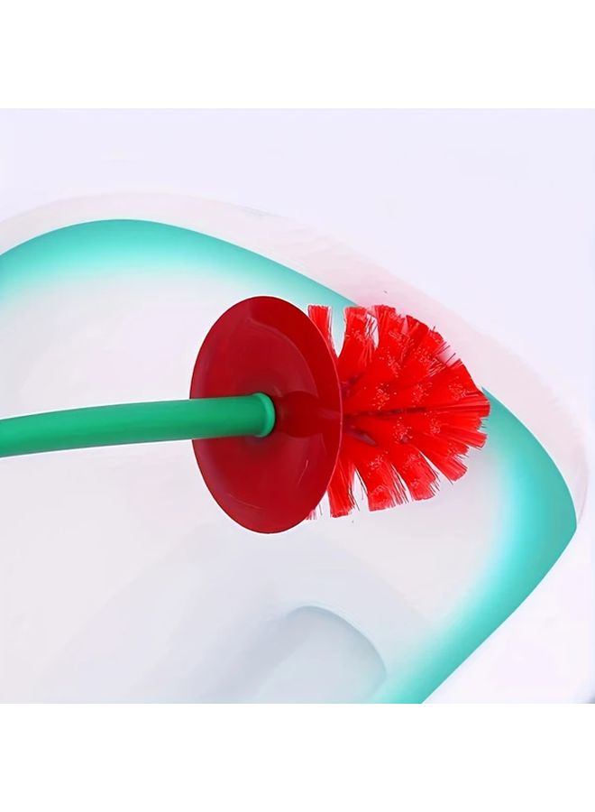 Rose Red Cherry Shape Long Handle Soft Bristle Toilet Brush Durable Cleaner - Image 4