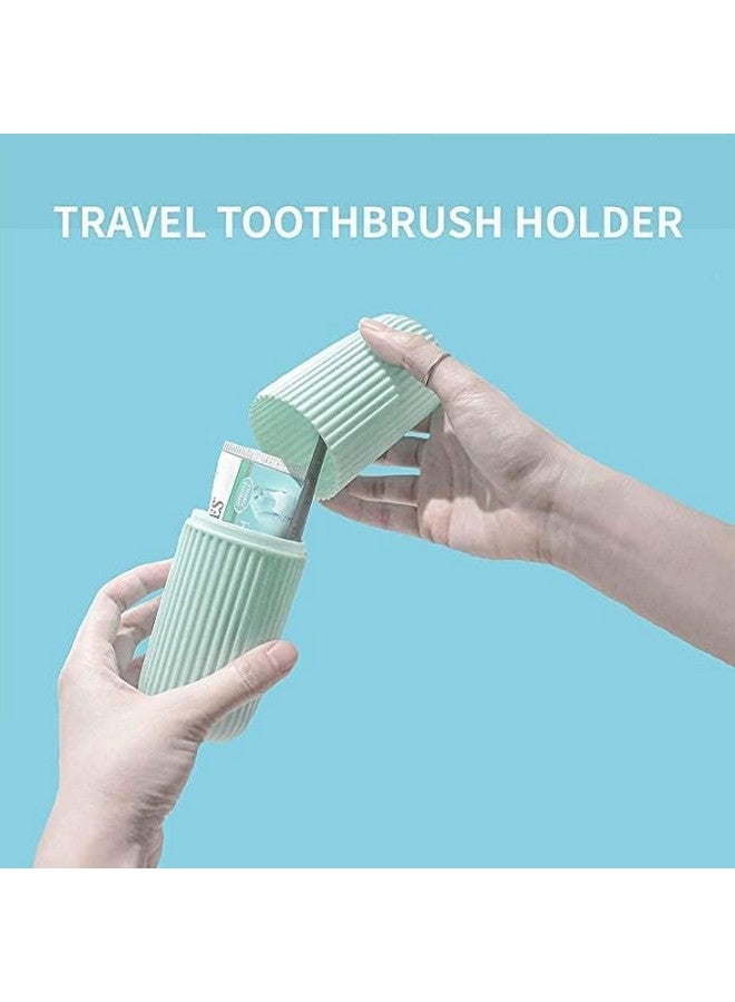 Clazkit Plastic Portable Toothbrush Case Box Storage Organizer Cover for Travel Bathroom Hiking Camping (Multicolour) - Pack of 2 - Image 2