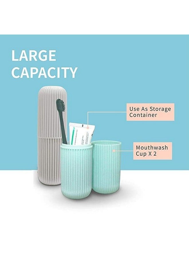 Clazkit Plastic Portable Toothbrush Case Box Storage Organizer Cover for Travel Bathroom Hiking Camping (Multicolour) - Pack of 2 - Image 3
