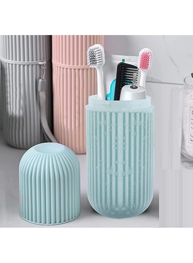 Clazkit Plastic Portable Toothbrush Case Box Storage Organizer Cover for Travel Bathroom Hiking Camping (Multicolour) - Pack of 2 - Image 4