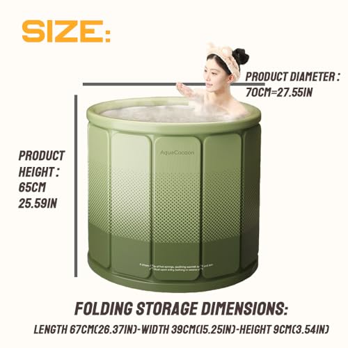 jessie Portable Foldable Bathtub for Adults PVC SPA Soaking Standing Bath Tub for Shower Stall, Freestanding Non-Inflatable Hot Ice Bath Tub with Thickened Thermal Foam to Keep Temperature - Image 5