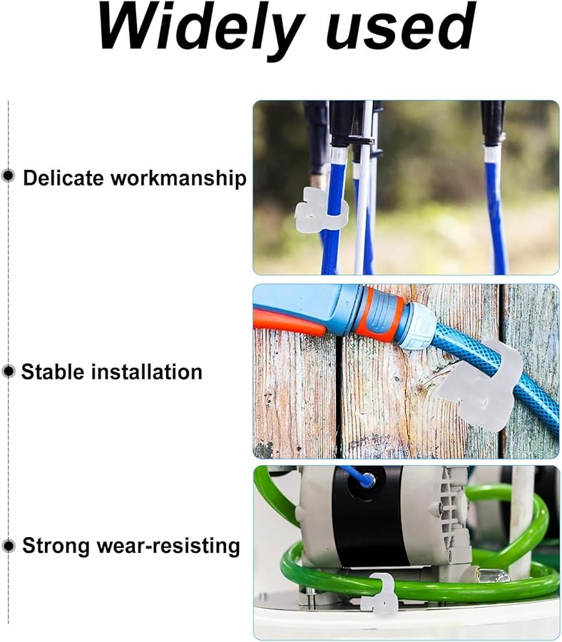 50 قطعة مجموعة مشابك خرطوم بلاستيكية بيضاء لمجموعة الآلات الكهربائية والتهوية - Image 4