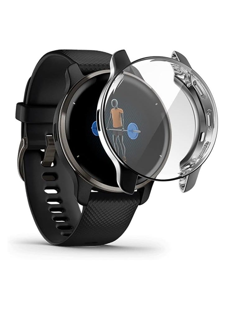 Case Cover Compatible with Garmin Venu 2 Plus Watch Case Screen Protector, All-Around Protective Case Soft TPU Bumper for Garmin Venu 2 Plus Accessories (Black) - Image 1