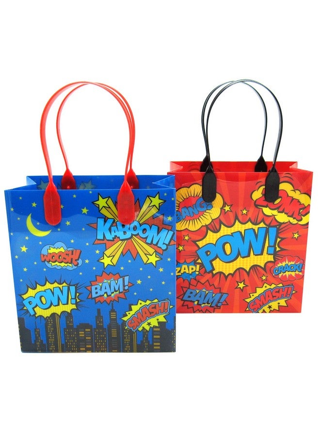 TINYMILLS مجموعة هدايا عيد ميلاد الأبطال الخارقين من Tiny Mills مكونة من 60 قطعة (12 كيس هدايا كبير مع مقابض و24 طابعًا للأطفال و12 قلم رصاص قابل للتكديس و12 قناعًا من اللباد) - Image 3