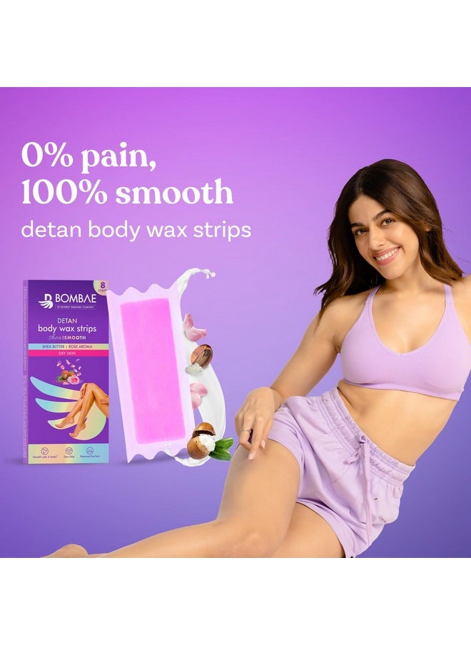 BOMBAE - Bombae Full Body Wax Strips with Shea Butter for Women (8+2 Strips)| Full Body Cold Wax Strips for Arms, Underarms, Legs | Post-wax Wipes for mess-free, Smooth skin - Image 1