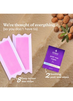 BOMBAE Bombae Full Body Wax Strips with Shea Butter for Women (8+2 Strips)| Full Body Cold Wax Strips for Arms, Underarms, Legs | Post-wax Wipes for mess-free, Smooth skin  - Image 5