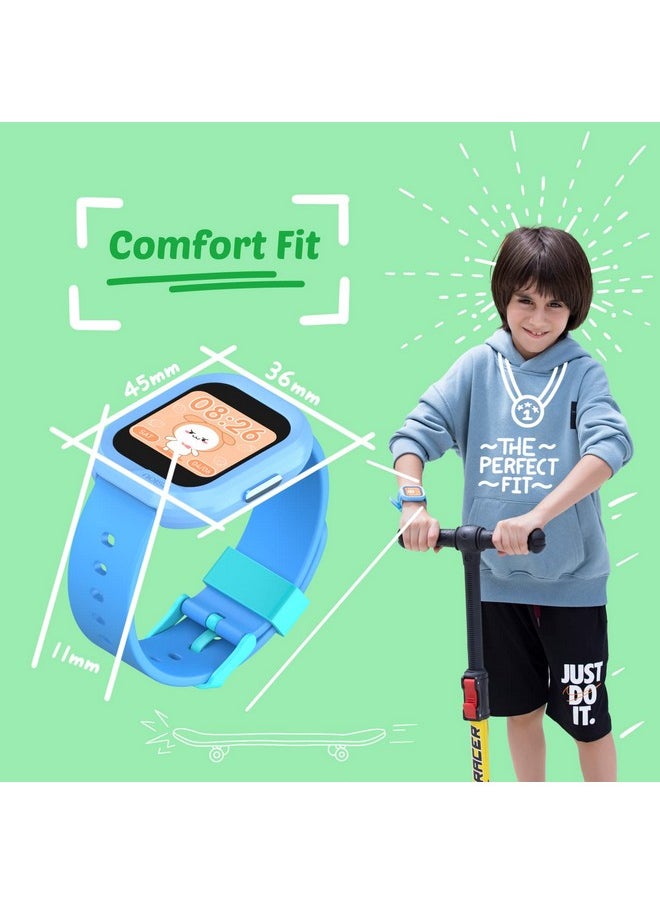 Noise Champ 2 Kids Smart Watch with Habit Building (Handwash, Brushing, etc), IP68 Waterproof, Activity Tracker, in-Built Games, School Mode. NoiseFit Sync App, for Boys and Girls (Frozen Blue)