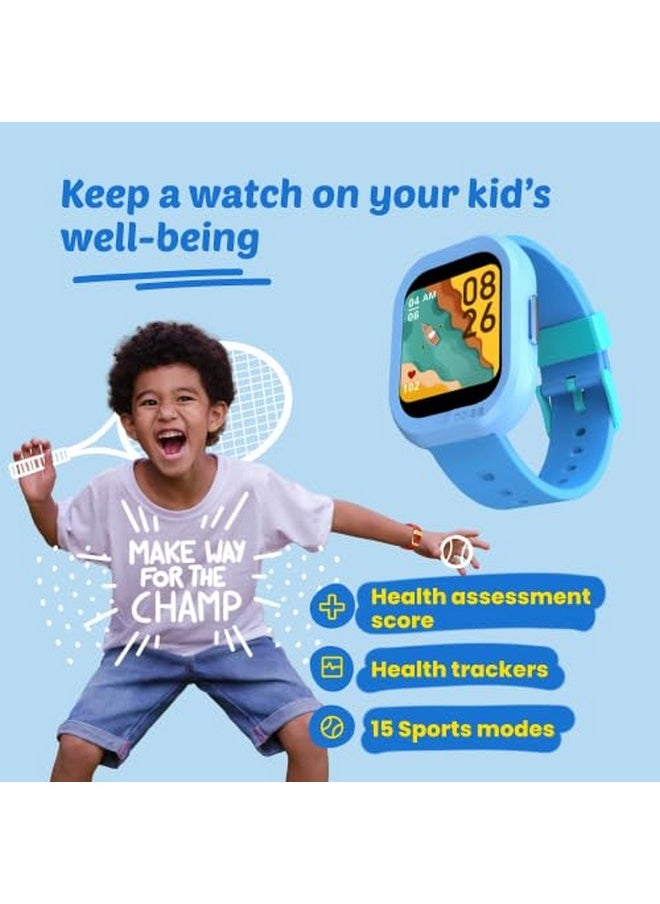 Noise Champ 2 Kids Smart Watch with Habit Building (Handwash, Brushing, etc), IP68 Waterproof, Activity Tracker, in-Built Games, School Mode. NoiseFit Sync App, for Boys and Girls (Frozen Blue)