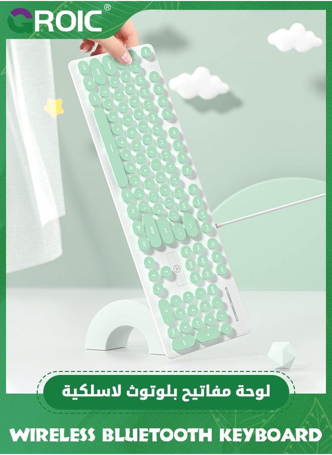 GROIC Green Typewriter Keyboard 104-key White Square Punk Gaming LED Ice Backlit Cute with Wired USB Suitable for PC/Win/Mac/Laptop  - Image 5