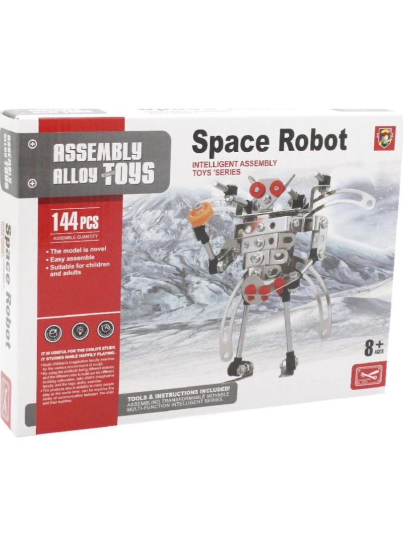 Metal Space Robot Assembly Model, 144-Piece DIY Metal Building Kit, Educational STEM Construction Toy for Kids 8+ - Image 2