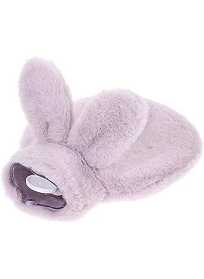 Plush Rabbit Hot Water Bag Explosion Proof Portable Heating Pad Purple Round - Image 1