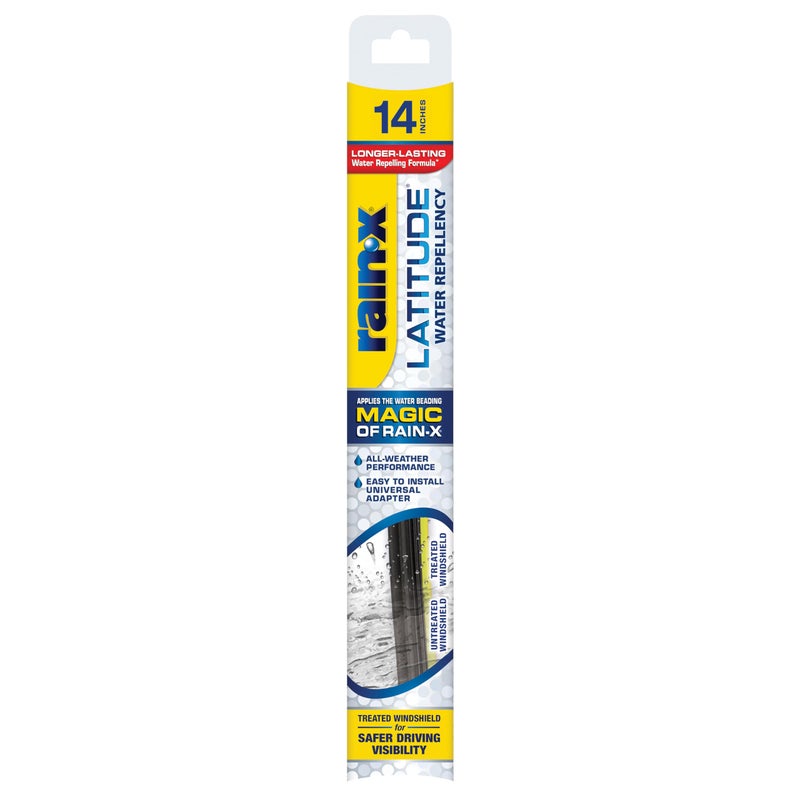 RainX 50792722 Latitude 2In1 Water Repellent Wiper Blades 14 Inch Windshield Wipers Pack Of 1 Automotive Replacement Windshield Wiper Blades With Patented RainX Water Repellency Formula