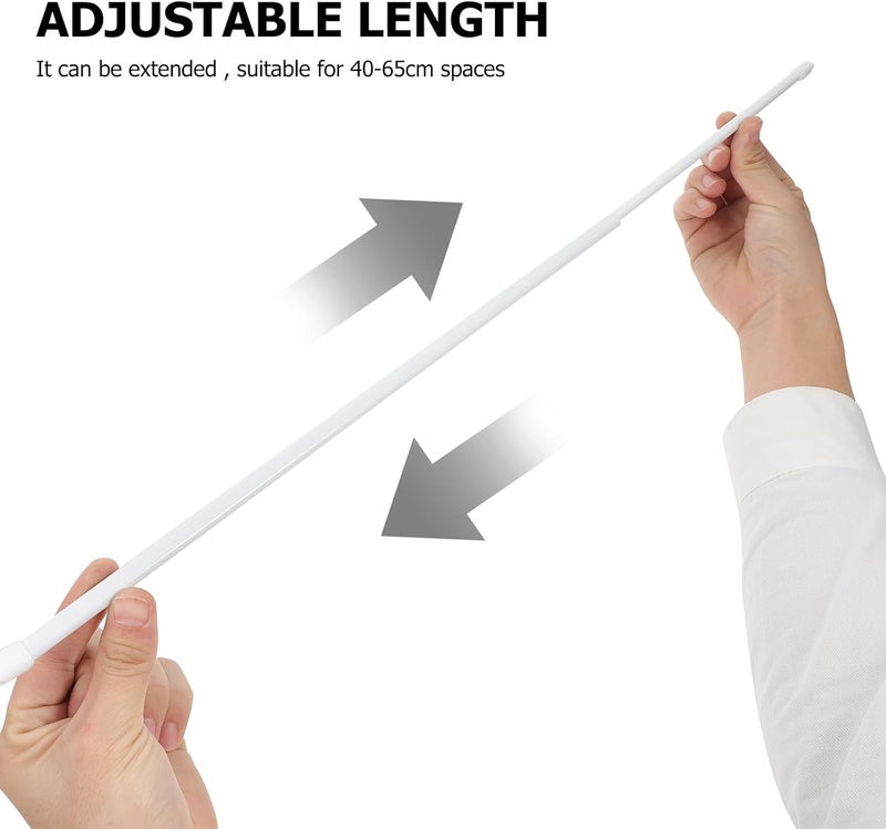 Daily use improved quality Telescopic Curtain Tension Rod 2pcs 40-60cm White Hole-free Retractable Shower Curtain Pole Multipurpose Clothes Drying Rod for Bathroom and Closet On-demand local restock Multi-budget available picks Flexible purchase choices High precision lightweight material Remote village delivery cover Precision processed material Modern look Medium weight Cross part assemble fit Classic practical design Market diverse application fit Gulf approved global quality Repeated assemble detach compatible Easy lifting build All-in-one local deliver plan Changing environment compatible Non sticky surface Budget friendly trendy design Trendy natural assorted colors Budget friendly sizing alternatives Integrated practical design Season change compatible build Matte anti slip finish Certified local stock - Image 2