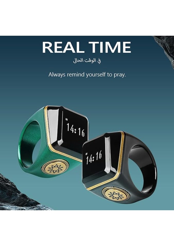 BSTWSH 18mm Zikr Ring Smart Ring with Vibration Reminder Tasbih Counter and Bluetooth Connection for Exclusive IQIBLA App and 5 Daily Prayer Reminders  - Image 1
