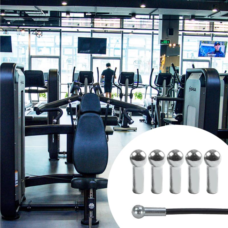 SquEqu 5 Pack Pulley Cable Ball Stopper Terminals End Joint Attachment Parts for Gym Weight Lifting Machine Fitness Equipment Running Yoga (for Diameter 6mm Wire) - Image 4