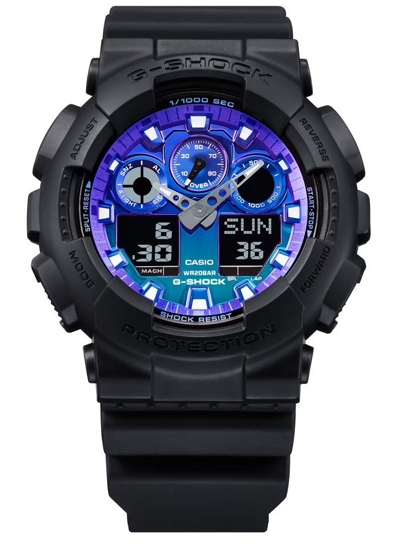 G-SHOCK ANALOG DIGITAL BLUE DIAL MEN'S WATCH GA-100FL-1ADR - Image 3