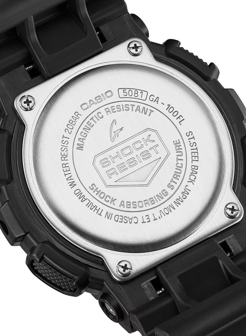 G-SHOCK ANALOG DIGITAL BLUE DIAL MEN'S WATCH GA-100FL-1ADR - Image 4