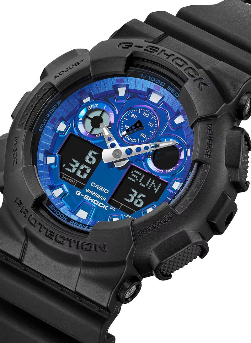 G-SHOCK ANALOG DIGITAL BLUE DIAL MEN'S WATCH GA-100FL-1ADR - Image 2