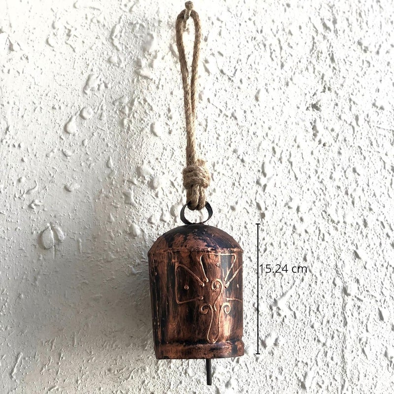 JASMEY HOMES Medium Sized Positive Vibes Bell for Home Decor Brown - Image 3