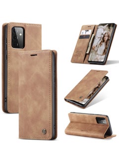 CaseMe CaseMe Samsung Galaxy A72Case Wallet, for Samsung Galaxy A72  Wallet Case Book Folding Flip Folio Case with Magnetic Kickstand Card Slots Protective Cover - Brown  - Image 1