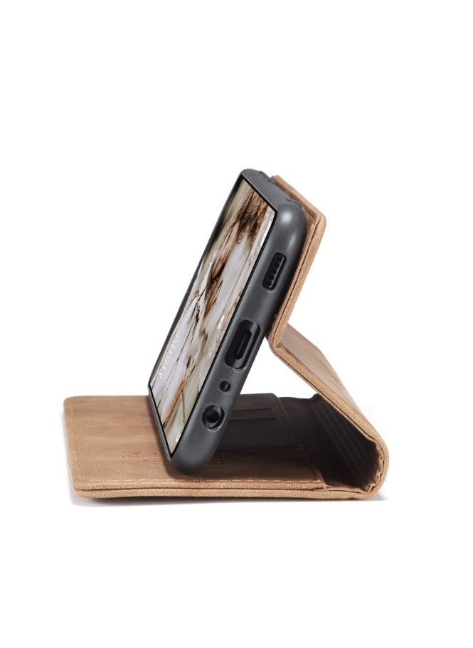 CaseMe CaseMe Samsung Galaxy A72Case Wallet, for Samsung Galaxy A72  Wallet Case Book Folding Flip Folio Case with Magnetic Kickstand Card Slots Protective Cover - Brown  - Image 5