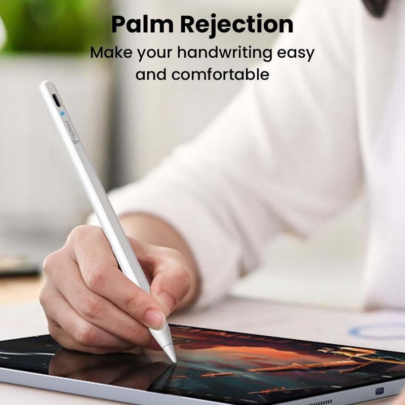 TECPHILE iPad Pencil Stylus Pen, Bluetooth, 10-minute Charge, Palm Rejection, Tilt, Magnetic Attraction, Compatible iPad2018-2025, iPad 10th/ 11th Gen, Pro 11, 12.9 & M4, Air 4/5/M2/M3, Mini 6/ A17Pro - Image 3