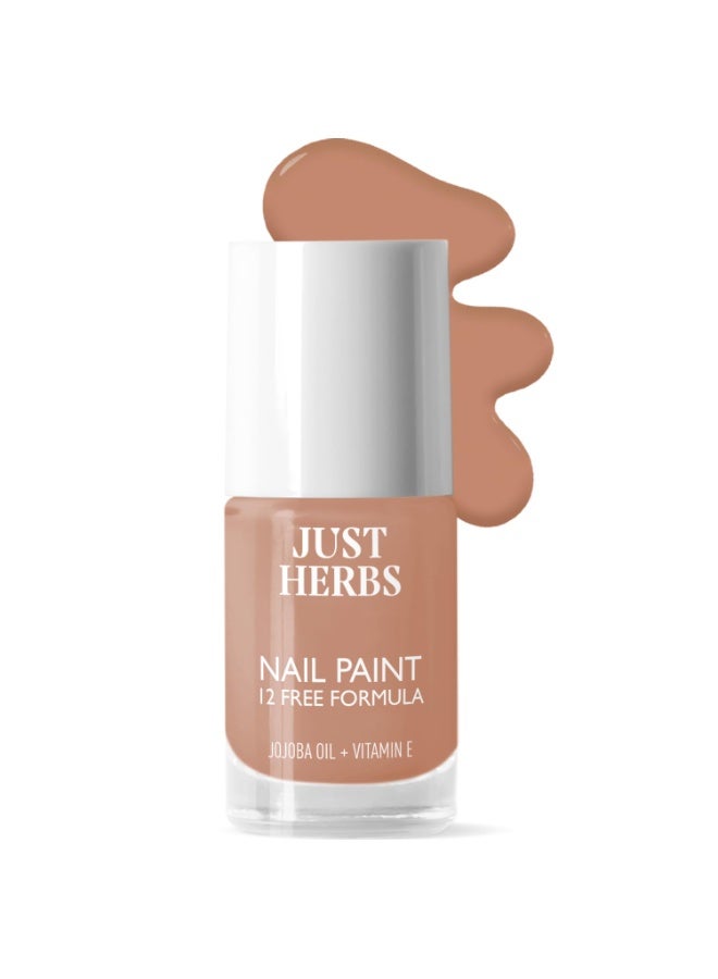 Just Herbs Nail Paint 12 Free Formula Quick Dry, Glossy Finish and Long Lasting Nail Paints 11 ml  Bare it All - Image 1