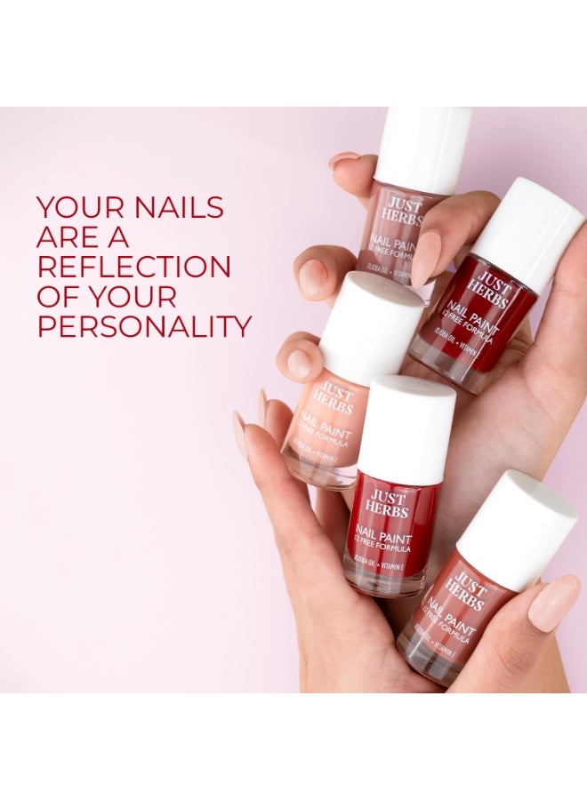 Just Herbs Nail Paint 12 Free Formula Quick Dry, Glossy Finish and Long Lasting Nail Paints 11 ml  Bare it All - Image 2