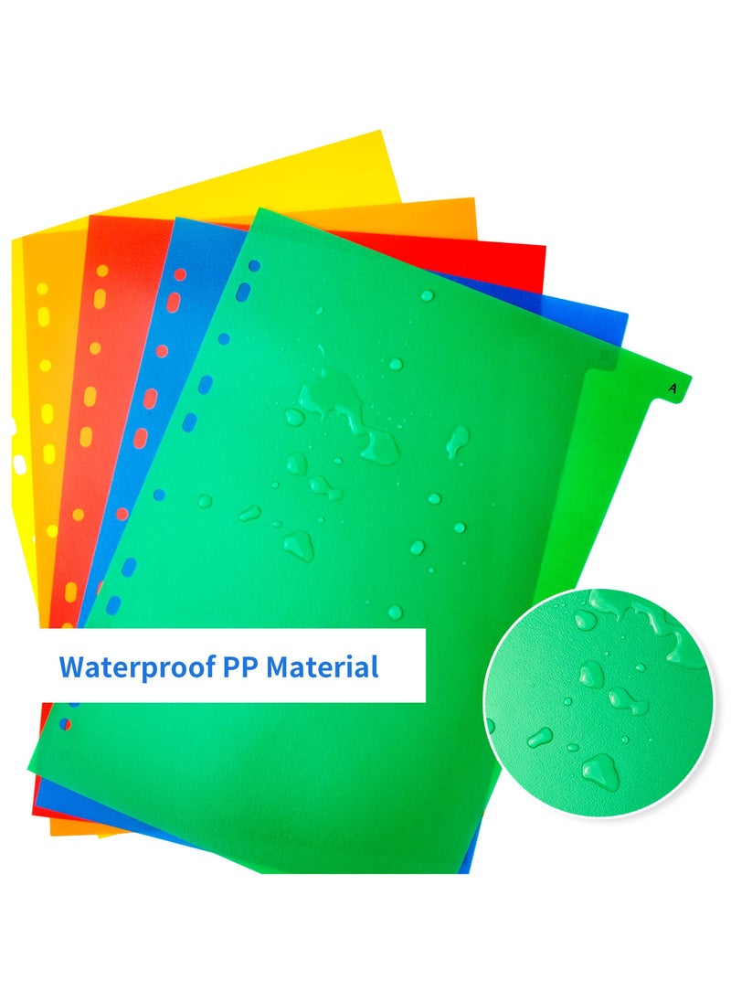 Generic - 5 Pack File Dividers A4 Extra Wide 20 Part Dividers A4 Subject Folder Dividers with Blank Tabs Multipunched A4 Dividers for Ring Binders Plastic Binder Dividers (21cmx29.7cm) - Image 1
