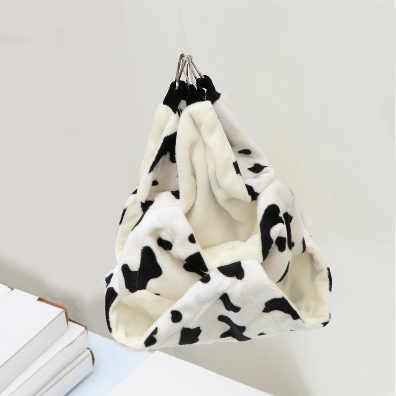 Dairy Cow Print Small Animal Hanging Bed Plush Warm Nest For Sugar Gliders Squirrels - Image 5