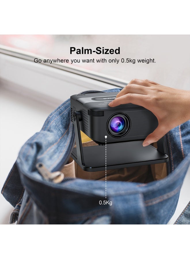 General Mini Portable Projector Bedroom Wall Projector Home Ultra HD 720P Wireless Projection Dual Band Wifi 6 Outdoor Projector 4-Point Keystone Correction Compatible with Windows iOS Android Multiple Compatible Interfaces: HD, Audio, USB Connection  - Image 4