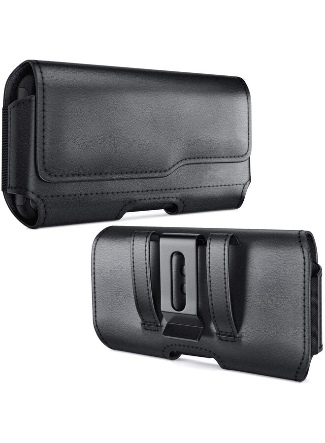 Holster for Phone 14, 14 Pro, 13 Pro, 13, 12 Pro, 11, XR, Google 7, Belt Case with Belt Clip Cell Phone Belt Holder Pouch Cover (Fits Phone with Otterbox Case) Black (XXL) - Image 1